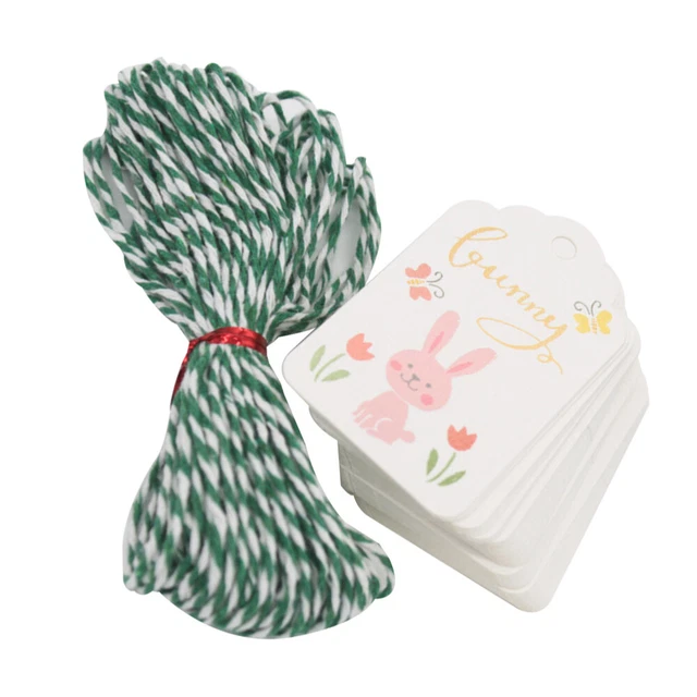 100 piezas etiqueta de embalaje de regalo fiesta de Pascua blanca