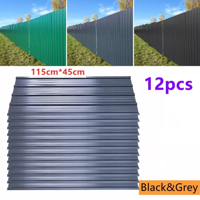 12 PCs 6.2m² Corrugated Roof Sheets Profile Galvanized Metal Roofing Carport UK