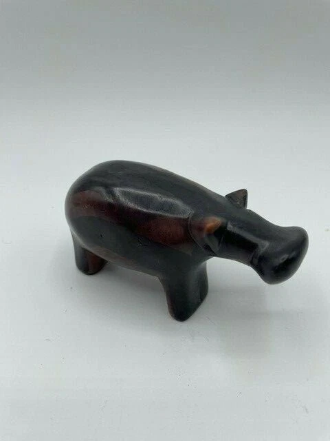 Petite Statue éléphant En Pierre à Savon Sculptée à La Main - Avec Bébé éléphant à L'intérieur