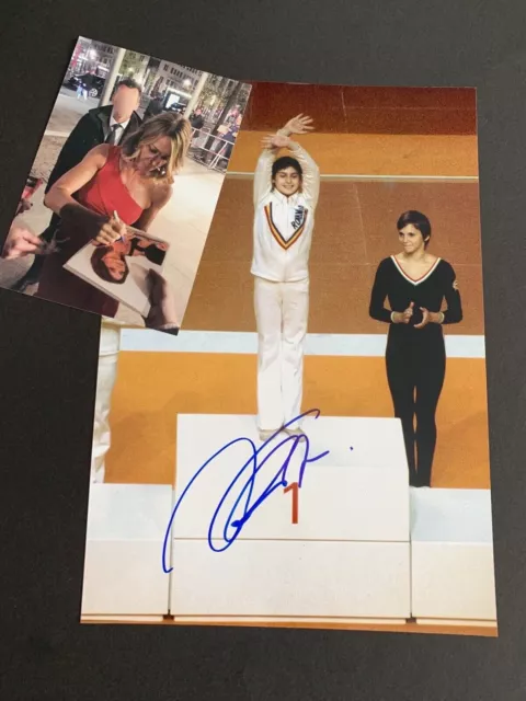 NADIA COMANECI 5 x Olympiasiegerin 1980-72 Turnen In-person signed Foto 20x30