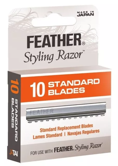 Feather Hi-Stainless Standard Styling Platinum Coated Blades Pack of 10