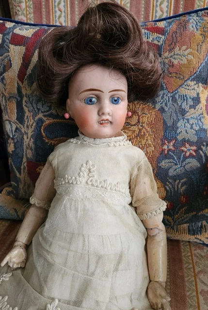 Ancienne Poupée Fleischmann Tête Biscuit - 29cm, Belle Pièce De Collection Vintage