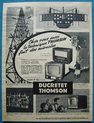 Ducretet Publicité Papier Postes Radio Et Télévision Ducretet Thomson De 1954 