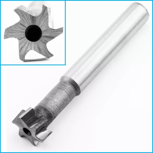 12mm x 5mm HSS 6 Flute T-Slot Milling Cutter Mill End Metalworking Drilling