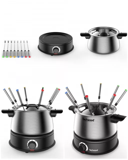 APPAREIL A FONDUE 8 PERSONNES EN INOX 1500W CAPACITE 1,4 L anti-projections Ther