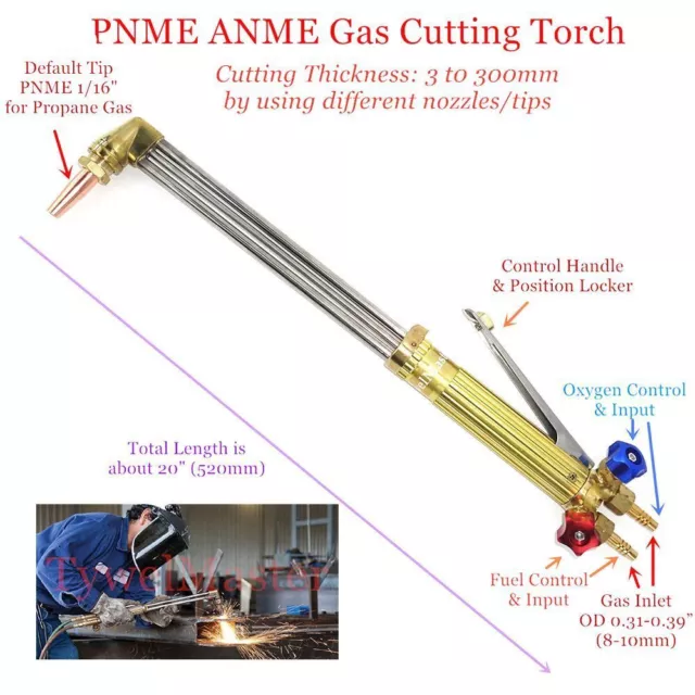 Professional Gas Cutting Torch ANME Acetylene PNME Propane Nozzle Tip BSP NM250