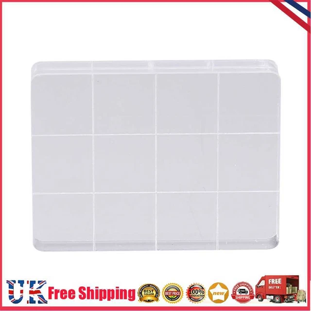 Acryl Stempelblock Klar Stanzwerkzeug Set mit Gitterlinie Handwerk (3x4cm) *Z