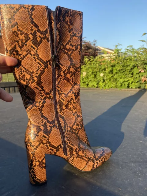BNWT MISS SELFRIDGE Ankle Boots Size 4 Faux Snakeskin Lola Skye Burgundy RRP 45 11.89 PicClick UK