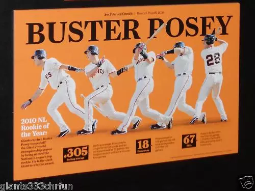 10/3/10. San Francisco Chronicle (Commemorative Poster) - THE ROOKIE. Buster  Posey: All he did was take over a…
