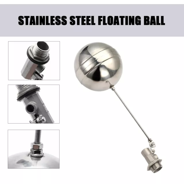 1/2" DN15 Stainless Steel Floating Ball Valve Adjustable Water Level Tank Tool