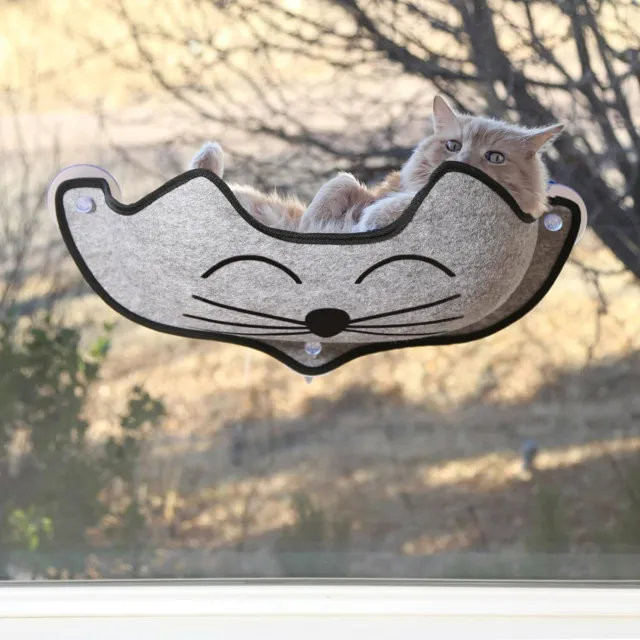 K&H Pet Products EZ Mount Kittyface Cat Window Bed Gray 27" x 8" x 11"