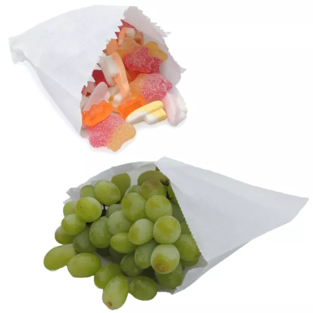 White Sulphite Brown Kraft Strung Sweet Food Fruit Veg Market Paper Bags S M L