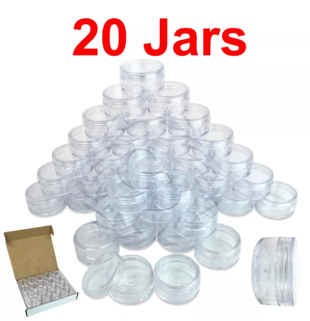 20 paquets de 10 grammes/10 ml échantillon de crème cosmétique de haute qualité récipients en pot transparent