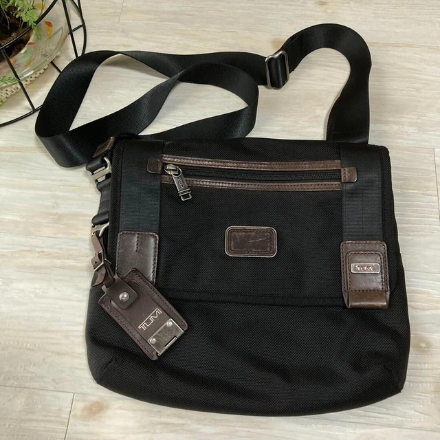 TUMI Alpha Bravo Mini Messenger 22371HKH - Nylon/Leather, Black/Brown FreeShippi