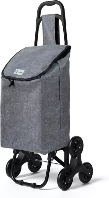 Carrello Spesa Con 3 Ruote per Saliscale, Pieghevole, Borsa Impermeabile Rimovib