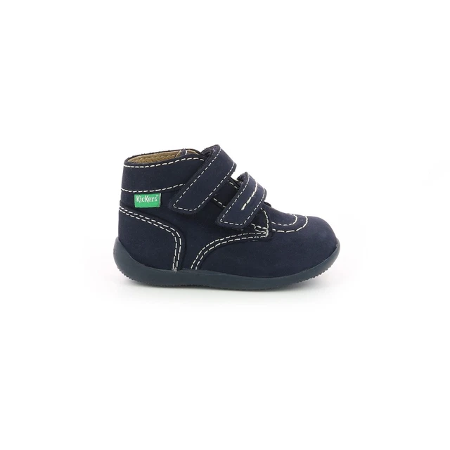 Kickers Bonkro-2 Scarpe Bambino Primi Passi in Vera Pelle Blu