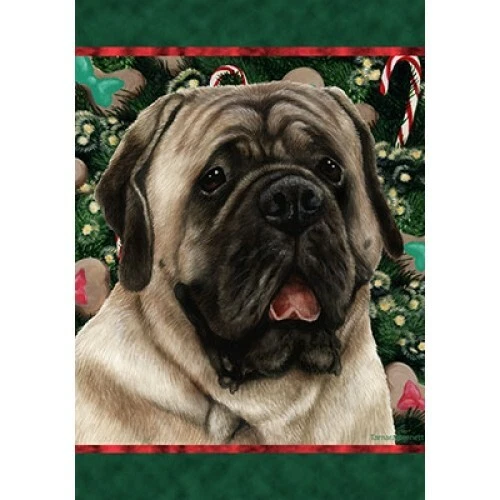 Christmas Holiday Garden Flag - Silver Mastiff 142771