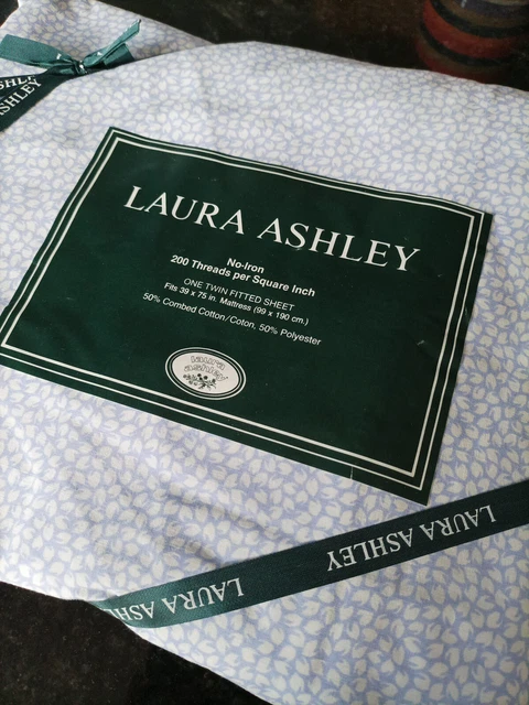 Nuovo Laura Ashley Vintage 1993 Sycamore 100% Cotone lenzuolo doppio aderente