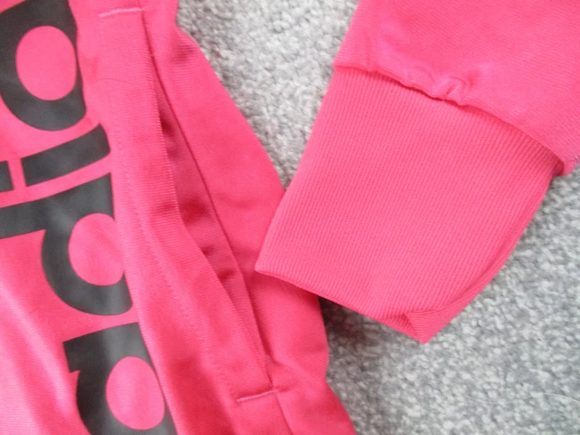 Giacca da pista Adidas ragazze 13-14 anni rosa cerniera intera maniche lunghe tasche giovani 4