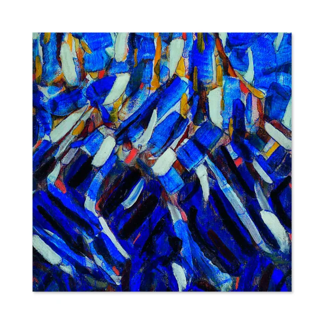 Rohlfs Abstraction Blue Mountain Painting Large Wall Art Print Square 24X24 In