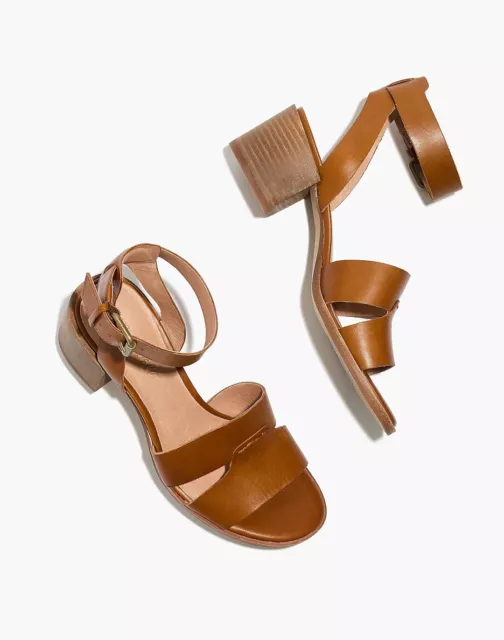 Madewell The Kate Sandal Women’s Brown Leather Heel Saddle Size 8