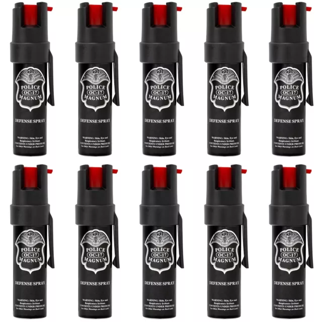 10 PACK Police Magnum pepper spray 3/4oz ounce Pocket Clip Security Protection