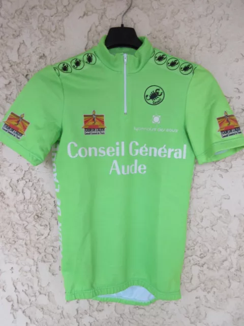 Maillot vert cycliste TOUR DE L'AUDE vintage CASTELLI shirt maglia jersey trikot