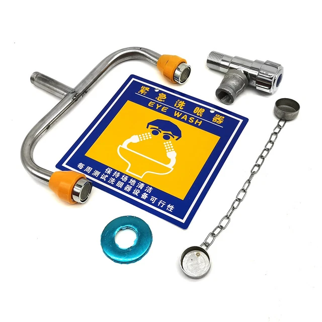 Kit lavaggio occhi di emergenza da parete in acciaio inox laboratori in acciaio inox