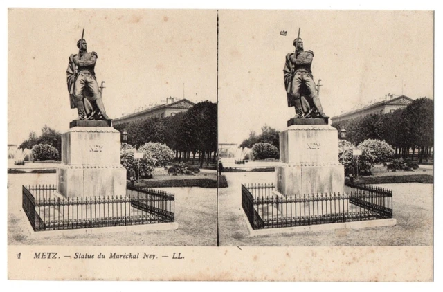 Stereoscopic CPA - 57 - METZ (Moselle) - 4. Statue of Marshal Ney - LL