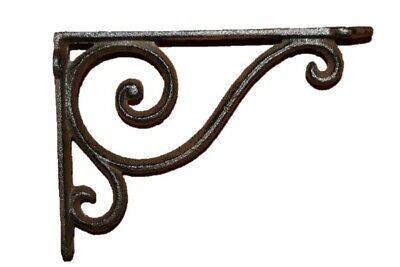 Antique Style Elegant Swirl Cast Iron Shelf Brackets, 6 5/8", Volume Priced B-05