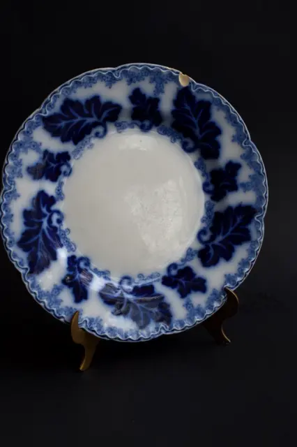 1890s Johnson Brothers Normandy Flow Blue Transferware Dinner Plate (AS IS)