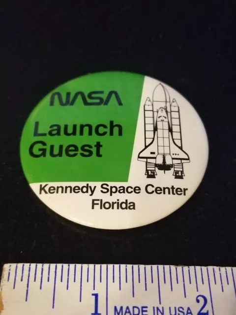 Nasa Kennedy Space Center "Launch Guest" Pin Button (Used, Great Condition)