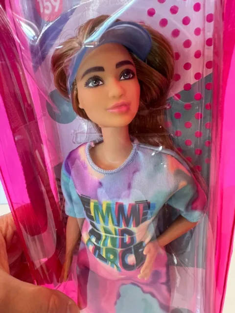 Mattel Barbie Fashionistas Doll #159 Femme and Fierce Visor TIE DYE DRESS NIB