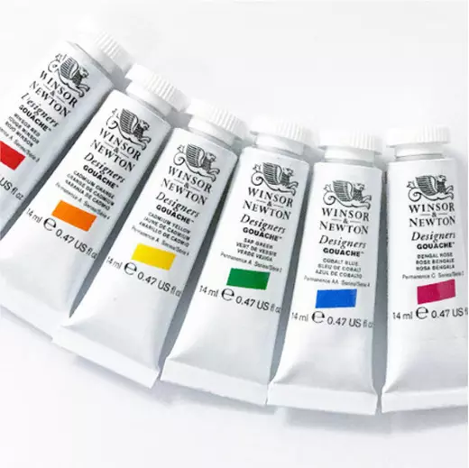 Winsor & Newton Designers Gouache Paint 14ml Tubes - 82 Colours- single paint