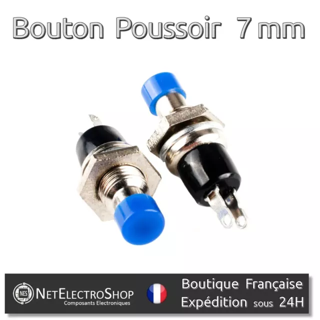 Mini Interrupteur Bouton Poussoir permanent pour PCB - 8 x 8 x 8 mm - Bleu  - Euro Makers