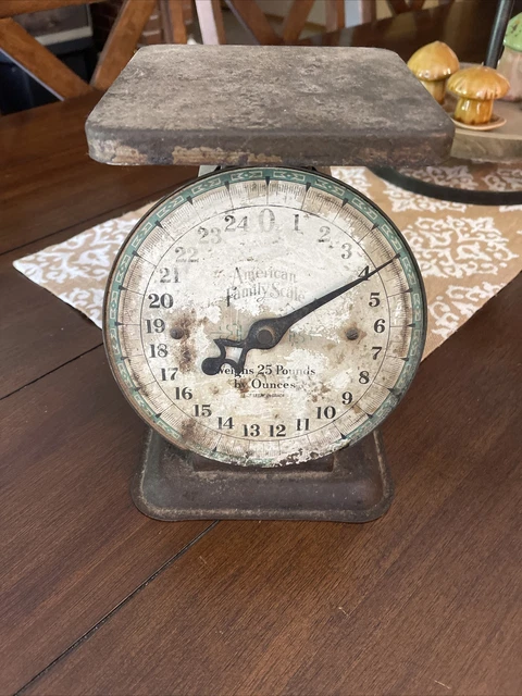 Vintage American Family rustic farmhouse kitchen 25 lb. scale