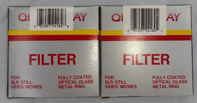 Lot of 2 - Quantaray Filters 55mm C.S and 55mm UV- Fully Coated Optical Glass