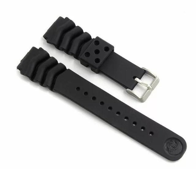 Uhrenarmband passend für Seiko Kautschuk schwarz 18mm 20mm 22mm