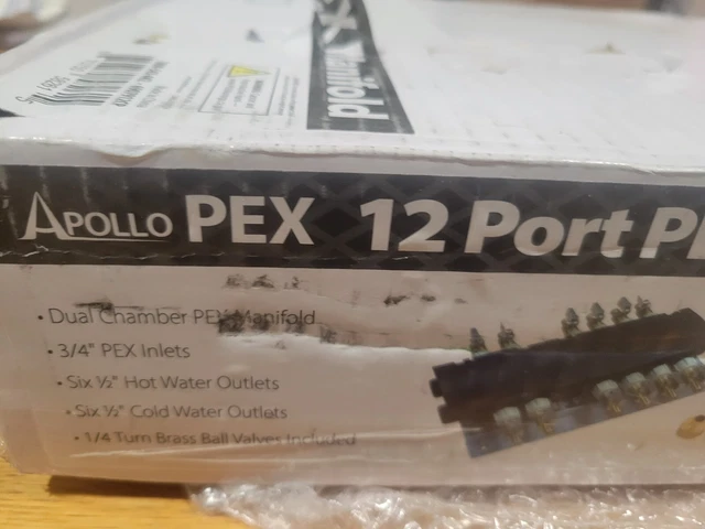 Apollo 6907912CP 12 Port Brass Valves PEX Manifold