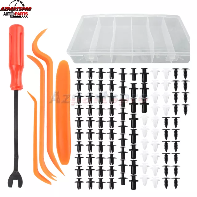 100pcs 6size Clips Fender Liner Blind Rivet Bumper Retainer Push In Fastener Kit