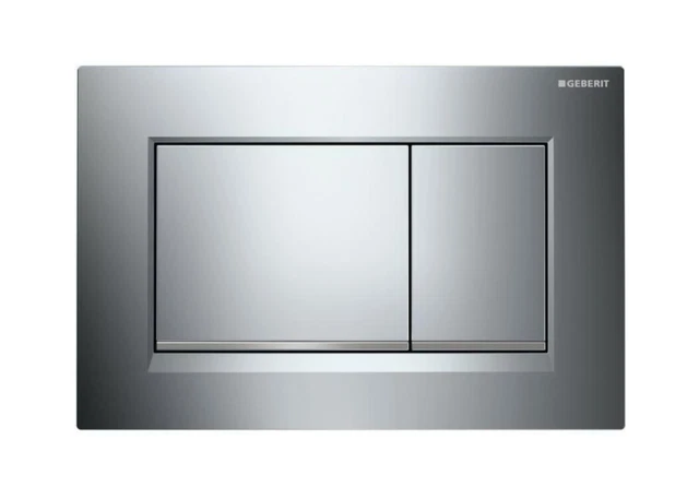 Geberit - Plaque de déclenchement WC DUOFIX Sigma 20, Noir Mat/ Chrome