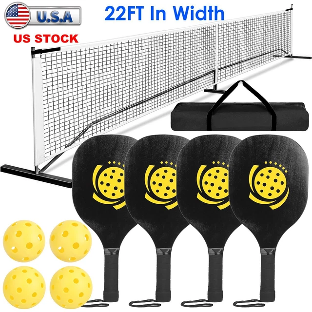 22FT PORTABLE PICKLEBALL Net System Wheels with Carry Bag & Pickle