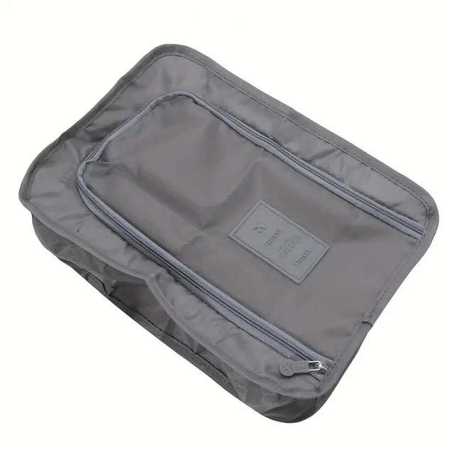 1Pcs Solid Color Zipper Shoe Storage Bag, Portable Handle Lightweight Shoe Bag