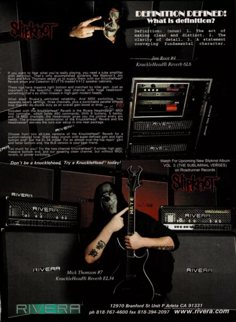 JIM ROOT & MICK THOMSON of SLIPKNOT - RIVERA AMPS - 2004 Print Advertisement