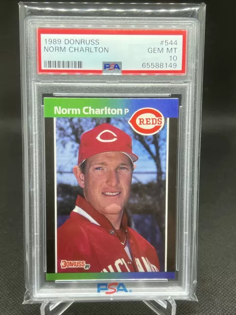 1989 Donruss #544 Norm Charlton Cincinnati Reds Rookie Card RC PSA 10 Gem Mint