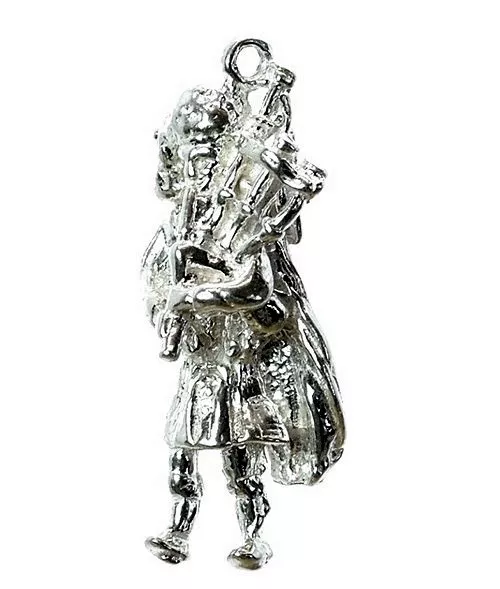 Sterling Silver Scottish Bagpipe Player Charm       