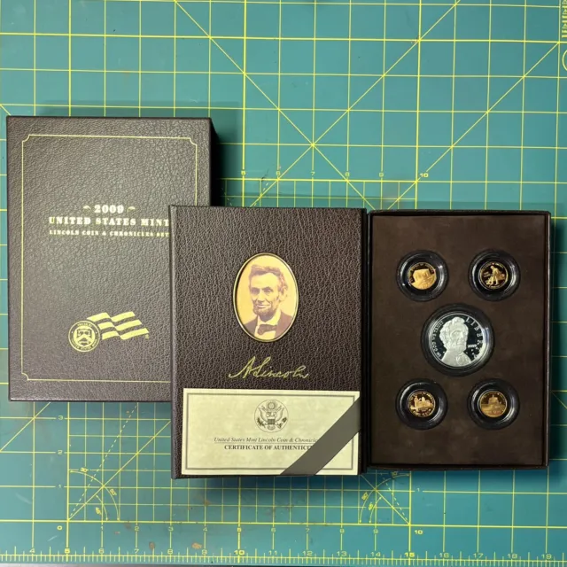 2009 Lincoln Coin And Chronicles 5 Piece Coin Set Box And COA