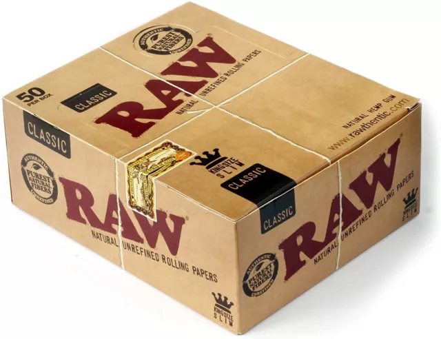 50 x RAW Classic Rizla Rolling Papers Slim 110mm King size NEW