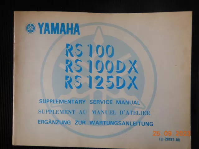 Ergänzung Wartungsanleitung Yamaha RS100 DX, RS125 DX  (Reparaturanleitung) 1976