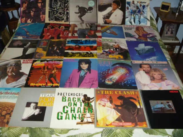 LOT 50 VINYL LP ALBUM 80s NEW WAVE ROCK MICHAEL JACKSON POLICE CLASH JOURNEY BBD